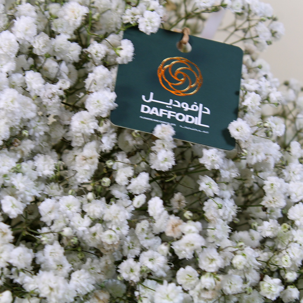 Blue gypsophilia bouquet