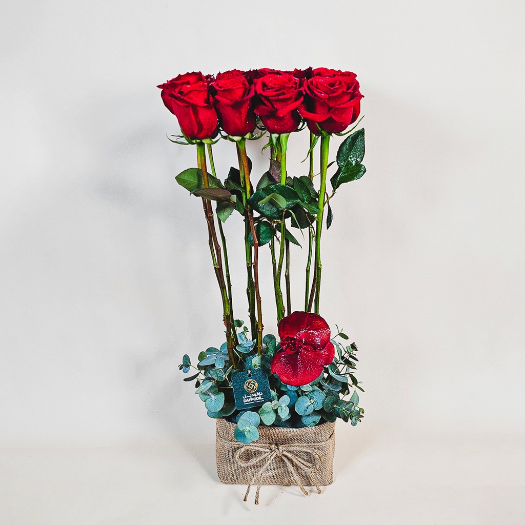 Florentine red rose bouquet