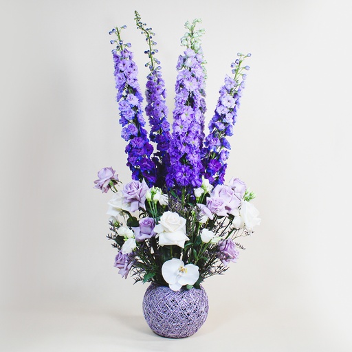 [DFD-BQT-145545] Purple Delphinium Vase