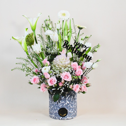 [DFD-BQT-145723] Green birthday Vase